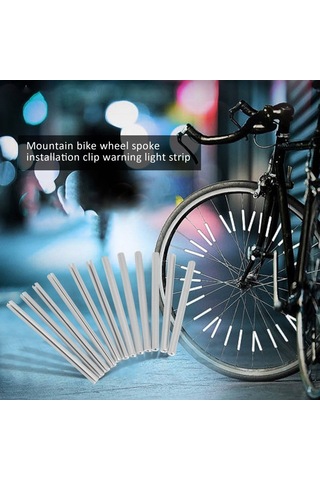 Dinosaurs Bisiklet Reflektörler, 60 Adet Bisiklet Dağ Bisikleti Tekerlek Konuştu Montaj Klip Tüp Uyarı Işık Şeridi Bisiklet Yansıtıcı, Gümüş Altın