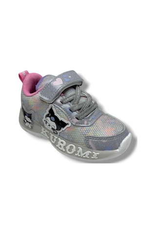 Cakgo Kuromi 724-26 Anorak Parlak Deri Anatomik Kız Çocuk Sneaker Gri Pembe 26-30 Gri