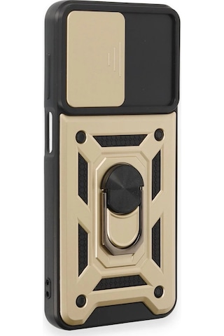 Uray Store Samsung Galaxy Uyumlu  M14 5g Kılıf Pars Lens Yüzüklü Silikon - Gold