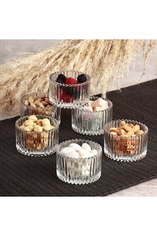 Porsima Rayan Sultan Cam Çerezlik Sunum Kasesi 6 Parça