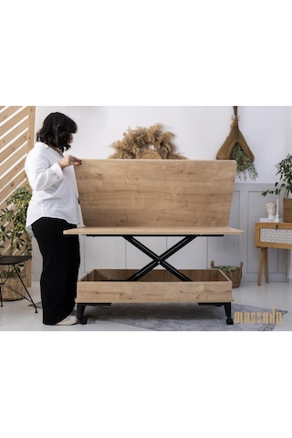 Nova Akıllı Sehpa - Safir Meşe Ahşap