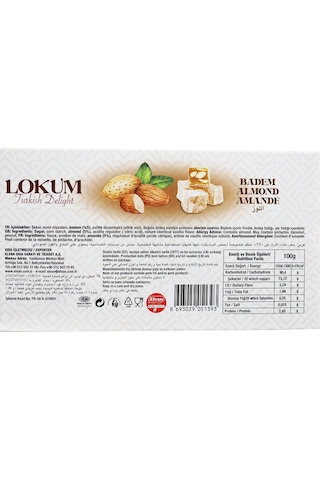 Elvan Bademli Lokum 450 Gr. ( 1 Paket)
