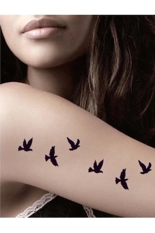 Uçan Kuşlar Geçici Dövme,tattoo,kol,bel,el,sırt,omuz,göğüs Dövmesi