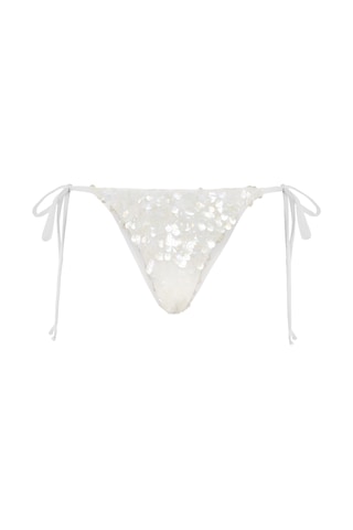 Oceanus Işıltılı Sienna Dikişli Bikini Altı Beyaz