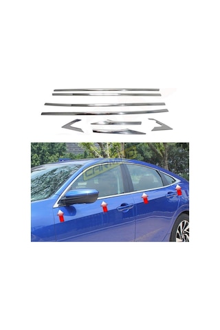 Honda Civic Fc5 Krom Cam Çerçevesi Set 2016 Sonrası 8 Parça