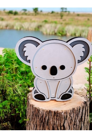 Işıklı Koala Figürü Bebek Masası Dekoru - Işıklı Koyun Detaylı Kreş Dekorasyonu