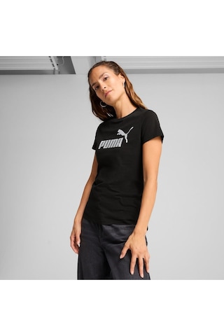 Puma Metallıc No. 1 Logo Tee Kadın Tişört Siyah Siyah