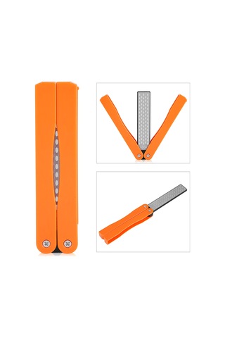 Kosona Diamond Taşlı Çift Taraflı 400/600 Giyotin, Bıçak, Makas Kesici - Katlanabilir Plastik Kılıf İle Taşınabilir Zımpara Aleti Siyah