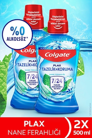 Colgate Plax Nane Ferahlığı Plağa Karşı Ağız Bakım Suyu 500 ml x 2 Adet