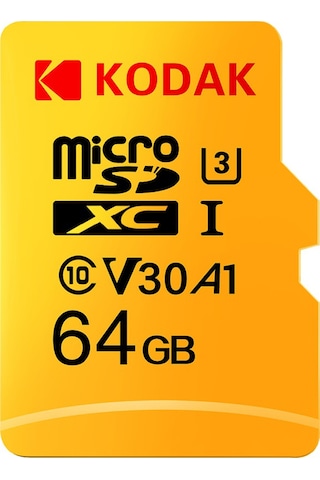 Geeroyoo Kodak 64gb Microsd Hafıza Kartı U3 A1 V30 100mb/s Okuma Hızı 4k Hd Video Kaydı Desteği Akıllı Cihazlar İçin Dayanıklı
