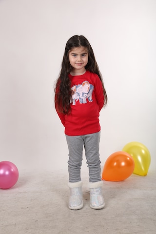 Teenyweenykids Fil Baskı Pijama Takımı Kırmızı