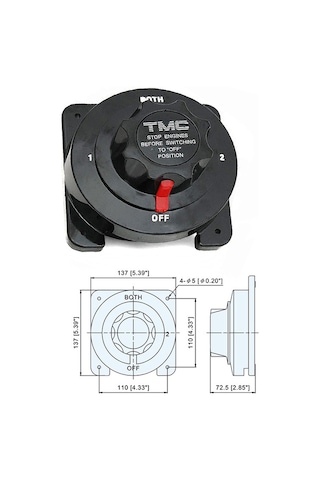 Marin 12 24V Sistemler Için 4 Pozisyonlu Akü Anahtar Şalteri