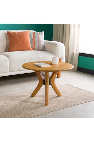 Furnirem Yuvarlak Orta Sehpa 65 Cm Meşe