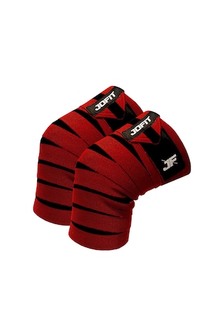 Jofit Knee Wraps / Diz Bandajı - 2'li Paket - Kırmızı-siyah Kırmızı