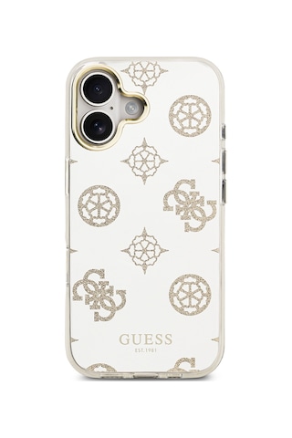 Apple Uyumlu iPhone 17 Kılıf Guess Lisanslı Metal Kamera Çerçeveli Simli Peony Aynalı Kapak Gold Gold