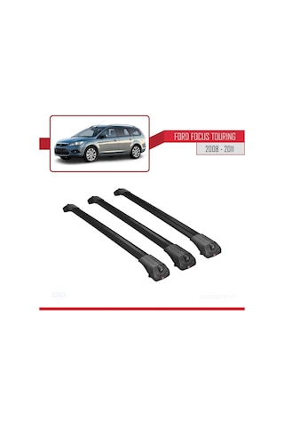 Ford Focus Tourıng 2008-2011 Arası İle Uyumlu Ace-1 Ara Atkı Tavan Barı Siyah 3 Adet Bar