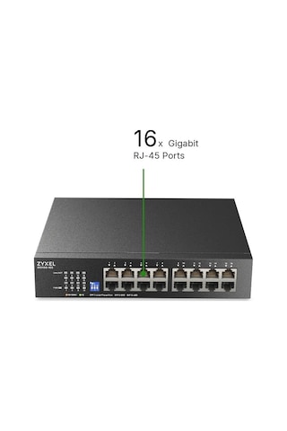 Zyxel Ağ Anahtarı 16 Bağlantı Noktası Yönetilmeyen Gigabit Gs1100-16s