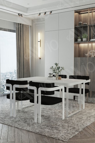 Avvio Mitra Metalayak Tokyo Demonte Sandalye 80x120 Yemek Masası Mutfak Masası 4 Kişilik Beyaz