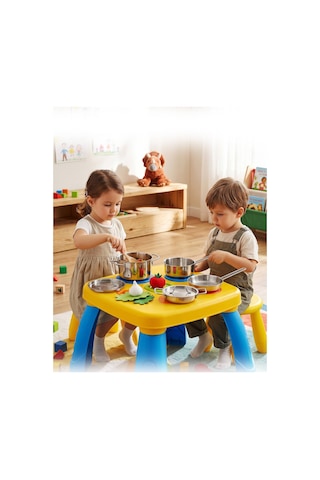 Hascevher Mini Chef Çelik Oyuncak 6 Pcs Tencere Seti