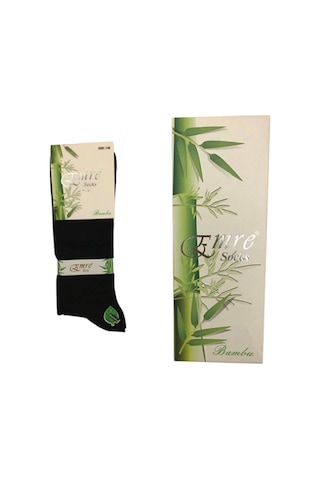 Emre Socks Emre Erkek 6'Lı Paket Bambu Dikişsiz Çorap - Siyah Siyah 40/44 Siyah