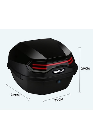 Xt08-fs 32 Litre Motosiklet Arka Çanta Mat Siyah Su Geçirmez Abs Top Case Çift Kilitleme Üniversal Diğer