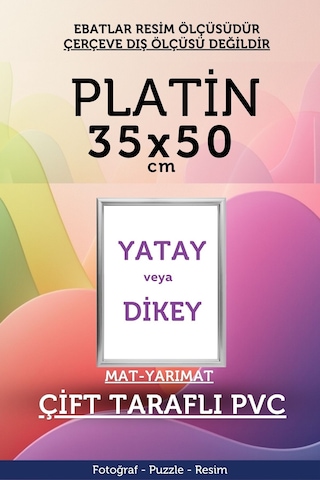 Platin-22mm-35x50 Cm Mat Pvc Li Camsız Fotoğraf 500 Parça Puzzle Belge Çerçeve Yatay Dikey Asılabilme. 48565107