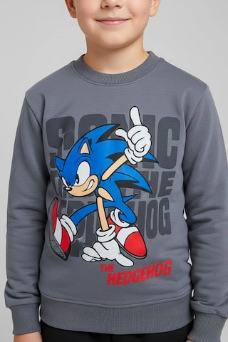 Sonic Desenli Gri Renk Erkek Çocuk Eşofman Takım Gri