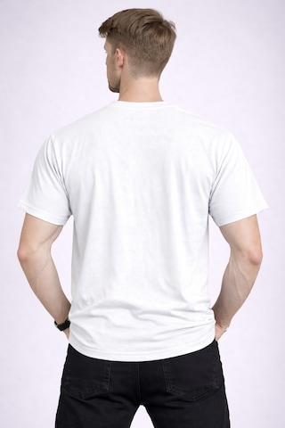 Herkesemoda Stay Young Detaylı Basic Erkek T-shirt Beyaz