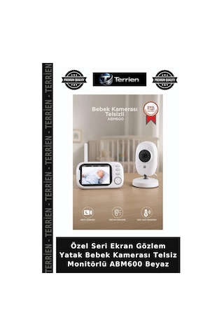 Özel Seri Ekran Gözlem Yatak Bebek Kamerası Telsiz Monitörlü Abm600 Beyaz