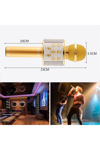 Geeksen Siyah Kablosuz Mikrofon, Bluetooth, Canlı Yayın Ve Karaoke İçin, 1200mah Batarya, 4ω 4w Hoparlör, 150-20khz Frekans Aralığı