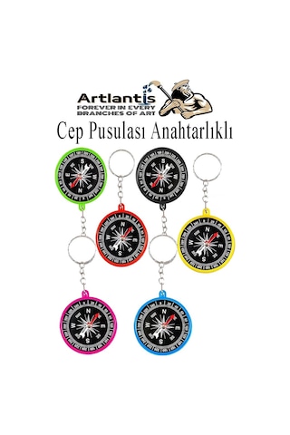 Pusula Anahtarlık Renkli 6 Adet Küçük Pusula Okul Deney Gezi Cep Pusulası Manyetik Pusula Plastik Öğrenci Çok Renkli