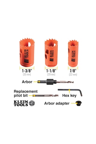 Küçük Tools 32905 Elektrikli-delikli Testere-set Arbor 3 Parça