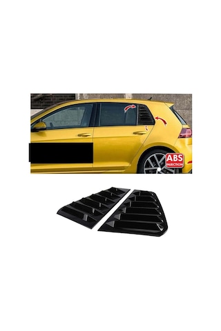 Golf 7 - 7,5 2012 - 2020 İçin Uyumlu Kelebek Cam Kaplaması R Parlak Siyah Abs Piano Black