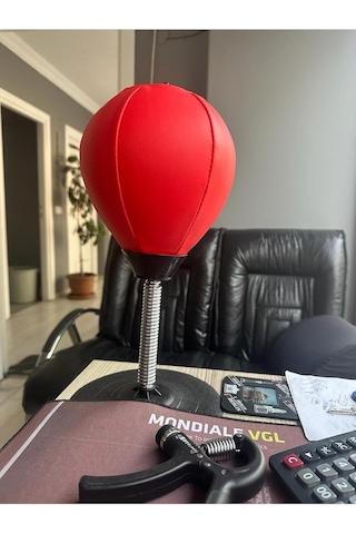 Leyaton Kırmızı Punching Ball Masa Üstü Pencikbol Topu, Tek Ebat, Mspckblkrmz, Kırmızı Çok Renkli