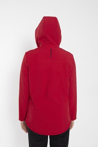 Crozwise Bayan Kapşonlu Softshell Mont Kırmızı