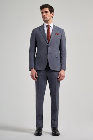 İmza Kendinden Desenli Bez Ayağı Mono Yaka Tam Astar Esnek 6 Drop Slim Fit Takım Elbise 1001250168 Lacivert