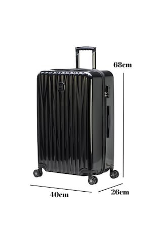 Orta Boy %100 Polikarbon Valiz Siyah 1815