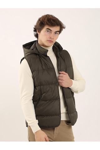 Dufy Kahve Erkek Regular Fit Dik Yaka Yelek Mont - 96758 Kahverengi