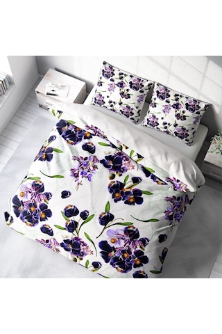 Monohome Purple 3D Pamuk Saten Çift Kişilik Nevresim Takımı