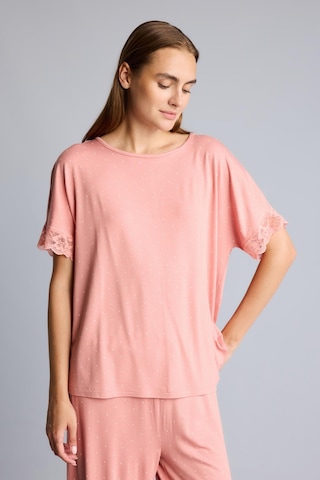 Defacto Regular Fit Kısa Kollu Dantel Detaylı Üst Geniş Paça Alt 2li Pijama Takımı I5544ax26aubr478 Bordo-br478