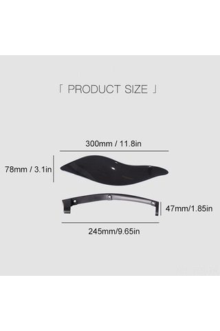 Geeroyoo Harley Davidson İçin Abs Malzeme Siyah Yan Kanatlık Kit - 300x78mm
