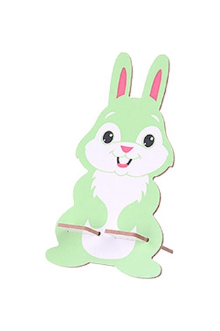 Tenfowee Sevimli Tavşan Desenli Ahşap Telefon Ve Tablet Standı - Yeşil Renk