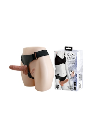 Lilitu Shop Baile 16 CM Belden Bağlamalı Çift Taraflı Titreşimli Strapon Penis