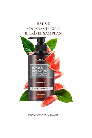 Kırılma Karşıtı Besleyici Bakım Şampuanı Kundal Honey&macadamia Nature Shampoo 500ml Pink Grapefruit