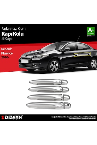 S-Dizayn Renault Fluence Krom Kapı Kolu 4 Kapı 2010 Üzeri