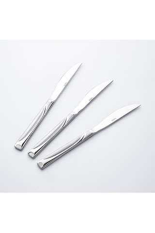 Nehir 12 Adet Fiesta Saten Pasta Bıçak 304 Kalite 10 mm Gümüş