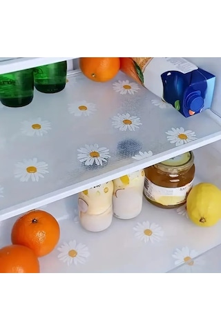 Papatya Tasarımlı Kaymaz Raf Astarı Rulosu -mutfak, Buzdolabı & Çok Renkli