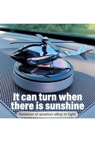 Topnotch Solar Enerjili Helikopter Araç Kokusu Silvery Dönen Kanatlı Alüminyum Koku Yayıcı