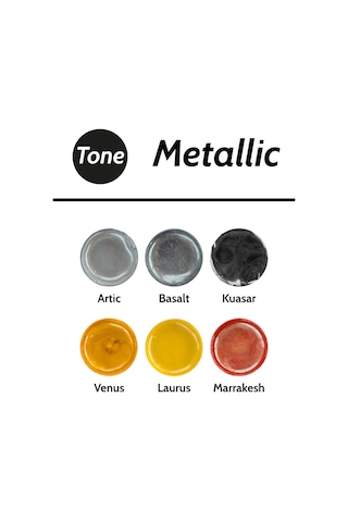 Tone Metallic Epoksi Renk Pigmenti Seti Metalik Renkler 6X25 ML