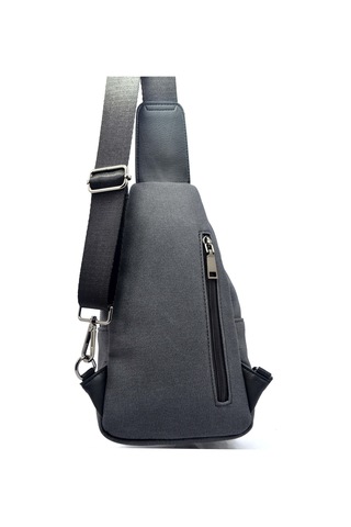 Erkek Siyah Kanvas Çapraz Askılı Omuz Çantası Siyah